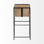 68761 - Stamford 40" Total Height Black Leather Seat w/ Wood Back, Metal Frame Bar Stool
