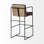 68761 - Stamford 40" Total Height Black Leather Seat w/ Wood Back, Metal Frame Bar Stool