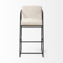 68762 - Stamford 40" Total Height Light Beige Upholstered Seat w/ Wood Back, Metal Frame Bar Stool