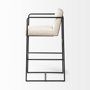 68762 - Stamford 40" Total Height Light Beige Upholstered Seat w/ Wood Back, Metal Frame Bar Stool