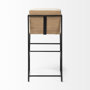 68762 - Stamford 40" Total Height Light Beige Upholstered Seat w/ Wood Back, Metal Frame Bar Stool