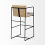 68762 - Stamford 40" Total Height Light Beige Upholstered Seat w/ Wood Back, Metal Frame Bar Stool