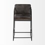 68763 - Stamford 36" Total Height Black Leather Seat w/ Wood Back, Metal Frame Counter Stool