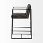 68763 - Stamford 36" Total Height Black Leather Seat w/ Wood Back, Metal Frame Counter Stool