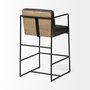 68763 - Stamford 36" Total Height Black Leather Seat w/ Wood Back, Metal Frame Counter Stool
