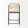 68764 - Stamford 36" Total Height Light Beige Upholstered Seat w/ Wood Back, Metal Frame Counter Stool