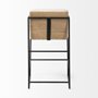 68764 - Stamford 36" Total Height Light Beige Upholstered Seat w/ Wood Back, Metal Frame Counter Stool