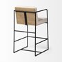 68764 - Stamford 36" Total Height Light Beige Upholstered Seat w/ Wood Back, Metal Frame Counter Stool