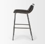 68766 - Kavalan 37.5" Total Height Ebony Leather Seat Black Metal Frame Bar Stool