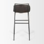 68766 - Kavalan 37.5" Total Height Ebony Leather Seat Black Metal Frame Bar Stool