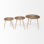 68769 - Reva III (Small) 16L x 16W Gold Round Top Cast Aluminum Accent Table