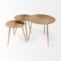 68769 - Reva III (Small) 16L x 16W Gold Round Top Cast Aluminum Accent Table