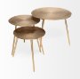 68769 - Reva III (Small) 16L x 16W Gold Round Top Cast Aluminum Accent Table