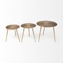 68771 - Reva I (Large) 24L x 24W Gold Round Top Cast Aluminum Accent Table