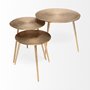 68771 - Reva I (Large) 24L x 24W Gold Round Top Cast Aluminum Accent Table