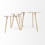 68771 - Reva I (Large) 24L x 24W Gold Round Top Cast Aluminum Accent Table