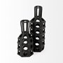 68784 - Brunel Small Black Drum-Shaped Ceramic Vase 