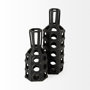 68785 - Brunel Large Black Drum-Shaped Ceramic Vase 