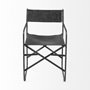 68797 - Direttore Black Iron Frame Black Leather Dining Chair