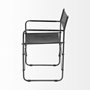 68797 - Direttore Black Iron Frame Black Leather Dining Chair