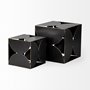 68802 - Darren (Small) 6L x 6W Black Metal Decorative Cube