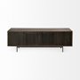 68845 - Grace I Two-Toned Brown Solid Wood TV Stand Media Console with Slated Doors, TV up to 82"