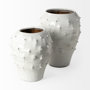 68908 - Julian Large Glossy White Ceramic Spoked Vase 