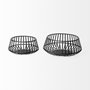68948 - Emilio Set of 2 Black Metal Slated Bowls 