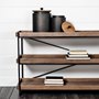 68217 - Trey I 80L x 16W Brown Wood and Black Iron Console Table 
