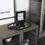68736 - Ralph I Black Metal Square Table Clock