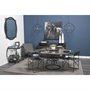 68943 - Helena 20L x 20W Black Metal Mirrored Bottom Round Serving Tray
