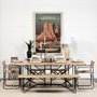 68752-AB - Papillion II 80x40 Rectangular Blonde Live Edge Sold Wood Top Black Metal Base Dining Table
