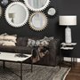 68240 - Lucas III (Set of 2) 15L x 15W; 12L x 12W White Marble W/Black Iron Frame Accent Tables