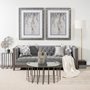 68170 - Kamara II (Large) 16L x 4W White Washed Wood W/Antiqued Silver  Botanical Decorative Object