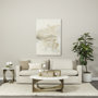 68233-AB - Reinhold II 21L x 21W x 21H Round Live-Edge Marble Top and Gold Metal Base Side/End Table 