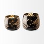 69036 - Mojave Small Black and Gold Detail Glass Vase 