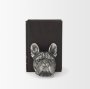 68925 - Bruno (Set of 2) 5L x 5W Silver American Bulldog Bookends