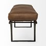69062 - Jessie 55L x 16W Brown Leather Seat W/Black Metal Base Accent Bench