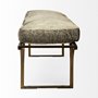 69060 - Jessie 55L x 16W White/Gray Hair-On-Hide Seat W/Gold Metal Base Accent Bench