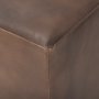 69058 - Minara 36" Square Brown Leather Wrapped w/Wood Base Ottoman