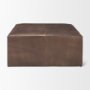 69058 - Minara 36" Square Brown Leather Wrapped w/Wood Base Ottoman