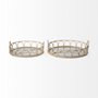 68994 - Leona (Set of 2) Natural Wicker Woven Mirrored Base Nesting Trays