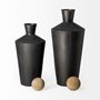 68983 - Asher Set of Two Black Metal Urns 