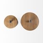 68982 - Cyril (Set of 2) Gray Metal W/ Brown Wood Lids Jars