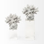 68927 - Isla (Large) 5L x 5W White Replica Resin Coral On Clear White Glass