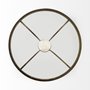 69053-AB - Jacinta II 21" Round Glass Top Metal and Marble Pedestal End/Side Table 