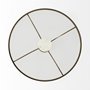 69052-AB - Jacinta 36" Round Glass Top Metal and Marble Pedestal Coffee Table