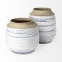 69042 - Sonnett Tall White/Blue Ceramic Vase 