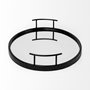 68984 - Ansel 20L x 14W Black Metal Mirrored Bottom Oval Serving Tray