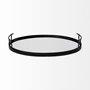 68984 - Ansel 20L x 14W Black Metal Mirrored Bottom Oval Serving Tray